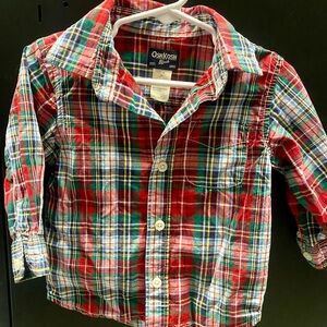 OshKosh B'gosh Red Green Blue Plaid Button-Down Shirt